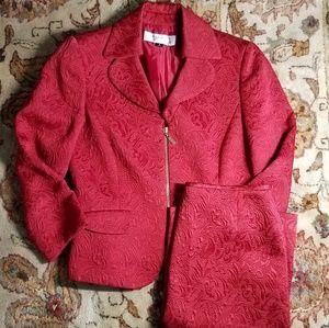 Red Tahari Skirt Suit